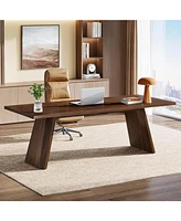Tribesigns 70.9-Inch All Wood Executive Desk, Large Home Office Computer Desk, Industrial Business Style Solid Study Writing Table, Workstation Furnit