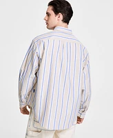 Hugo by Boss Men's Oversized-Fit Stripe Shirt