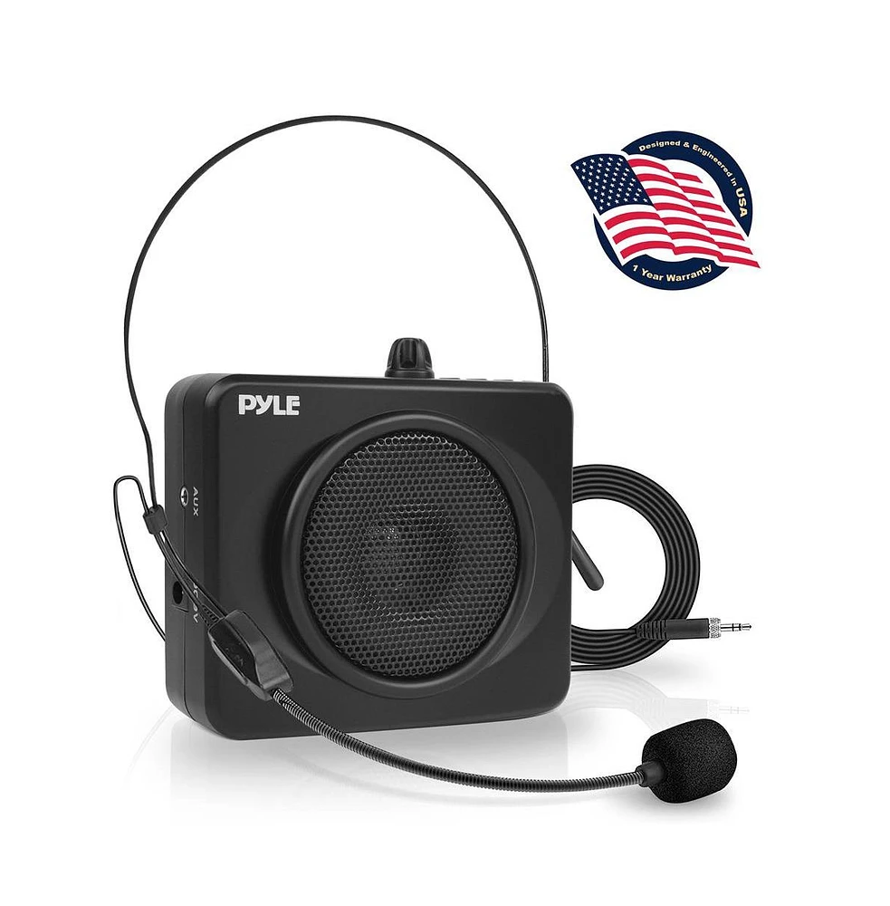 Pyle Compact Portable Pa System with Headset Microphone, MP3 Usb Playback, Rechargeable Battery