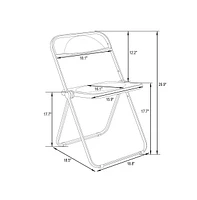 LeisureMod Lawrence Acrylic Folding Chair With Metal Frame