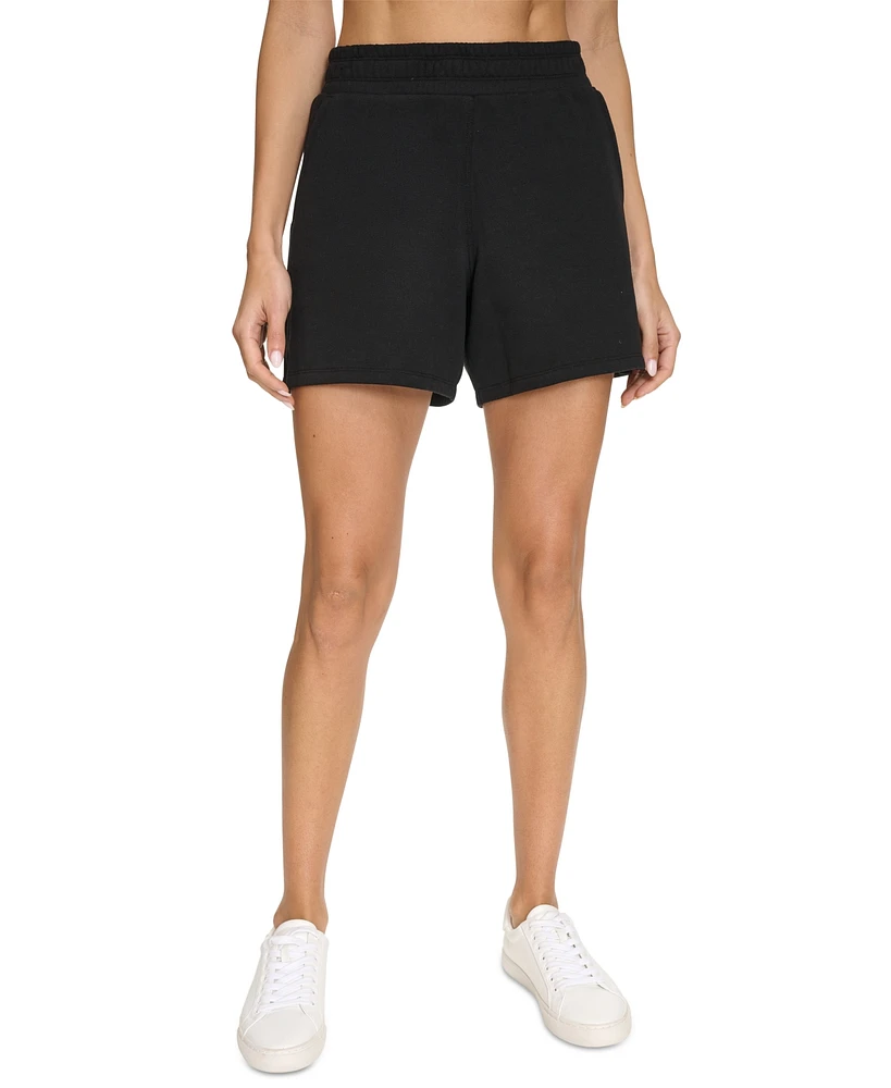 Calvin Klein Women's Fleece Smocked Waistband Midi Shorts