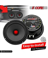 5 Core 6.5 Inch Midrange Door Speaker 360W Pmpo Subwoofer w Aluminum Bullet 8 Sub-Woofer