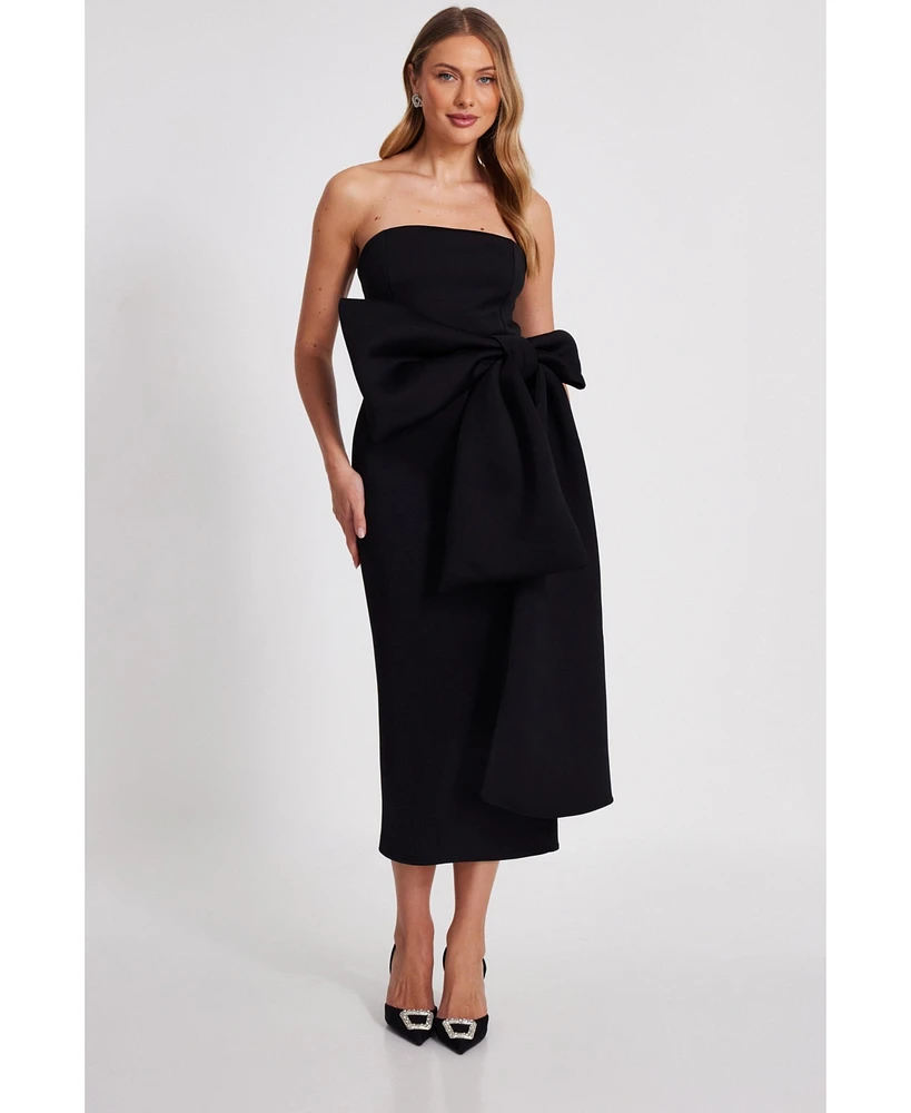 Quiz Women's Strapless Bow Detail Maxi Dress