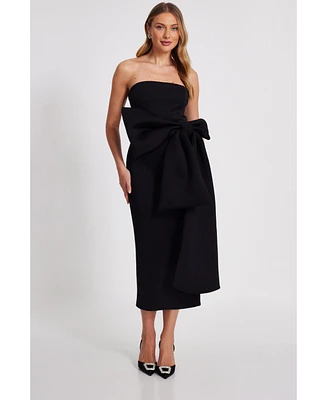 Quiz Women's Strapless Bow Detail Maxi Dress