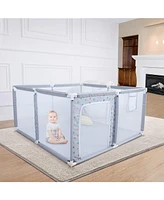 Comomy Baby Playpen, Baby Playard with Suction Cups 47.2x47.2x26 inch for Boys and Girls Indoor Outdoor