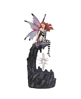 Fc Design "2-pc Set" 10"H Purple Fairy with Clear Wings and Led Light Up Faux Crystal Jewelry Figurine Statue Ornament Home Room Office Decor and Perf