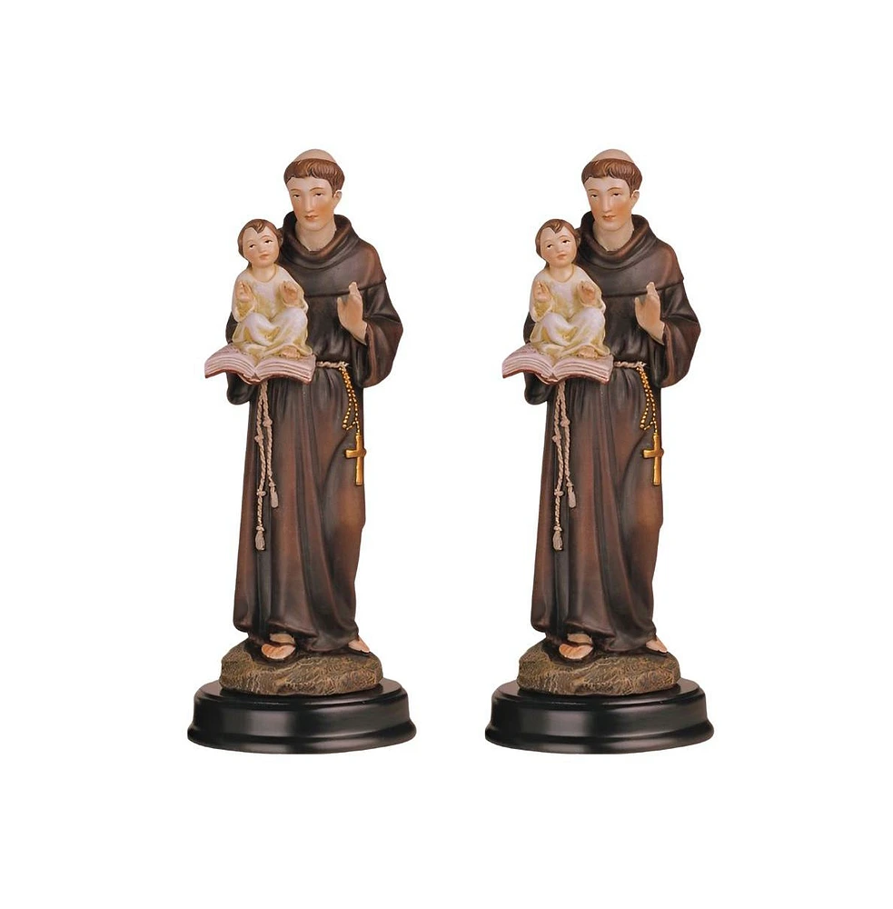 Fc Design "2-pc Set" 5"H Saint Anthony Holding Child Jesus Statue Anthony of Padua Holy Figurine Statue Ornament Home Room Office Decor and Perfect Id