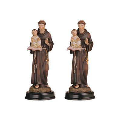 Fc Design "2-pc Set" 5"H Saint Anthony Holding Child Jesus Statue Anthony of Padua Holy Figurine Statue Ornament Home Room Office Decor and Perfect Id