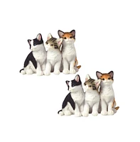 Fc Design "2-pc Set" 3.5"H Wabansia Tuxedo and Tabby Cats Sitting Side by Side Cats Figurine Statue Ornament Home Room Office Decor and Perfect Ideas