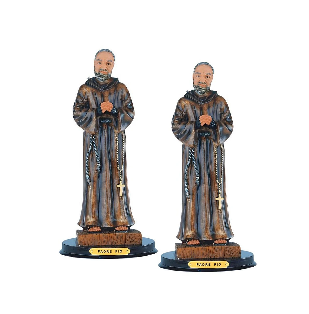 Fc Design "2-pc Set" 12"H Padre Pio Statue Saint Pio of Pietrelcina Holy Figurine Statue Ornament Home Room Office Decor and Perfect Ideas for Housewa