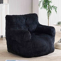 The Pop Home Soft Corduroy Bean Bag Chair with Memory Foam Filling for Living Room-The