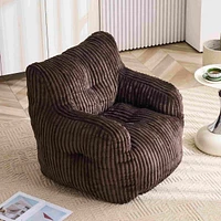The Pop Home Soft Corduroy Bean Bag Chair with Memory Foam Filling for Living Room-The