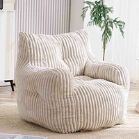 The Pop Home Soft Corduroy Bean Bag Chair with Memory Foam Filling for Living Room-The