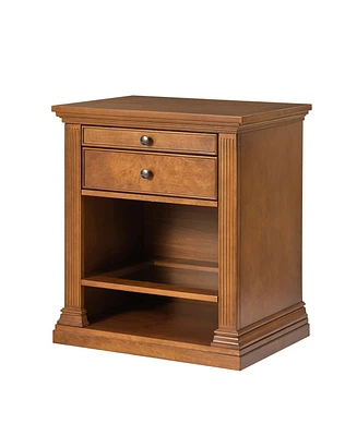Hulala Home Mulo Traditional Nightstand with Three Ports and Adjustable Shelf