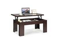 Slickblue Farmhouse Lift-Top Coffee Table with Laptop Desk for Living Room Storage and Work Space