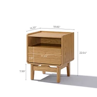 LuxenHome Summer Oak Engineered Wood Nightstand and End Table with Storage