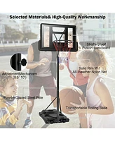 Gymax Height Adjustable Portable Basketball Hoop System Shatterproof Backboard Wheels