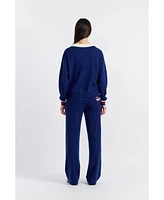 Chinti & Parker Snoopy Nautical Wide Leg Wool Cashmere Pants