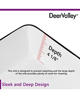DeerValley 19" White Vitreous China Rectangular Vessel Bathroom Sink with Top Black Trim