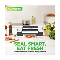 NutriChef Deluxe Vacuum Sealer with Silver Handle for Food Storage