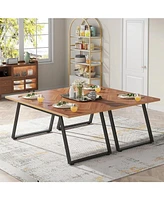 Slickblue Modern Rectangle Dining Table with Wood Finish for Stylish Dining Spaces