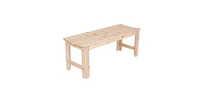 Slickblue Outdoor Patio Backless Cedar Wood 4-ft. Garden Bench