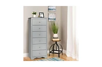 Slickblue Modern 6-Drawer Tall Wooden Dresser Chest for Elegant Storage and Organization