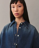 Mango Women's Oversized Denim Shirt