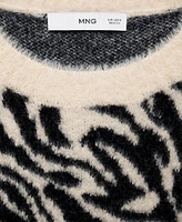 Mango Women's Zebra Round Neck Sweater