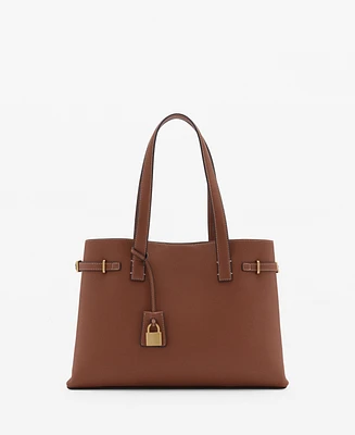 Mango Women's Padlock Detail Shopper Bag