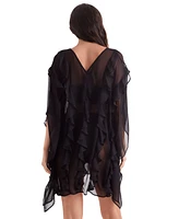 Mimi Flamingo Women's Breeze Ruffle-Trim Poncho Cover-Up