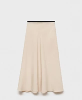 Mango Women's Satin Midi Skirt