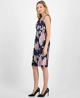 Kasper Women's Floral Jacquard Empire-Seam Sheath Dress
