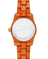 Michael Kors Women's Limited-Edition Lexington Three-Hand Orange Stainless Steel Watch, 26mm