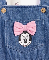 Disney Baby Girl 2-Pc. Minnie T-Shirt & Denim Shortall Set
