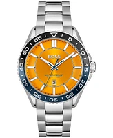 Hugo Boss Men's Runner 3H Silver Stainless Steel Watch