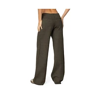 Edikted Womens Russell Straight Leg Knit Pants