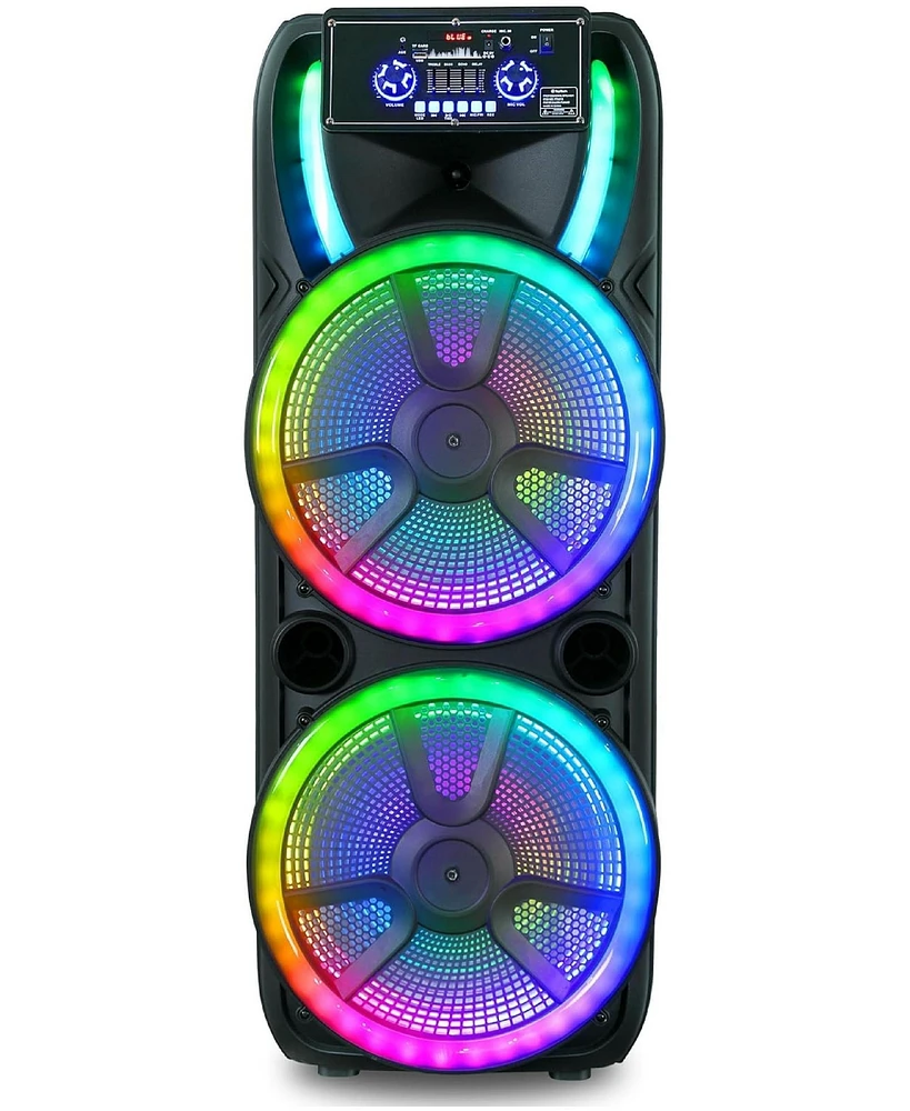 Toptech Tta-215 Bluetooth Speaker, Dual 15" Woofer Rechargeable