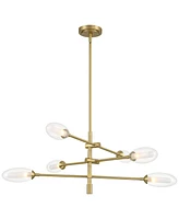 Possini Euro Design Evelyn 33"W Brushed Gold 6-Light Led Sputnik Chandelier