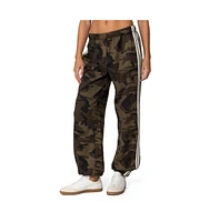 Edikted Women's Camo Contast Striped Sweatpants