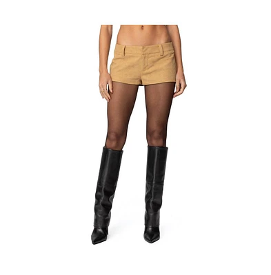 Edikted Women's Shane Faux Suede Micro Shorts