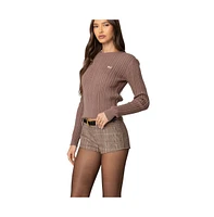 Edikted Women's Beverly Bow Cable Knit Sweater