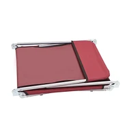 vidaXL Folding Sun Loungers 2 pcs Steel and Fabric Red