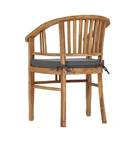 vidaXL Patio Chairs with Cushions 2 pcs Solid Teak Wood