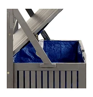 vidaXL Storage Box with Trellis Gray 39"x19.7"x63" Solid Wood Acacia