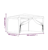 Party Tent with 4 Mesh Sidewalls Anthracite 13.1'x13.1' Hdpe
