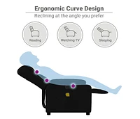 Massage Recliner Chair Black Fabric
