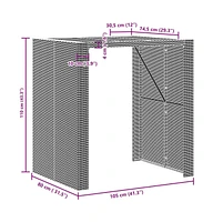 vidaXL Patio Bar Table with Acacia Wood Top Gray 41.3"x31.5"x43.3" Poly Rattan