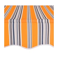 Manual Retractable Awning 78.7" Yellow and Blue Stripes