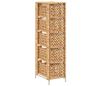 Storage Unit with 5 Baskets 10"x14.6"x39.4" Water Hyacinth